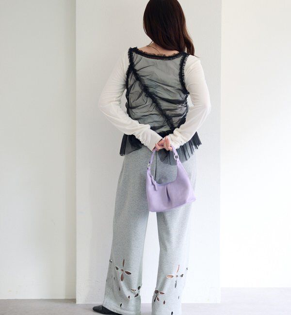  「【新色追加/2サイズ展開/低身長サイズ】カットアウトスウェットパンツ」|チノ|