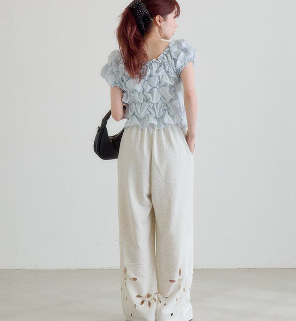  「【新色追加/2サイズ展開/低身長サイズ】カットアウトスウェットパンツ」|チノ|