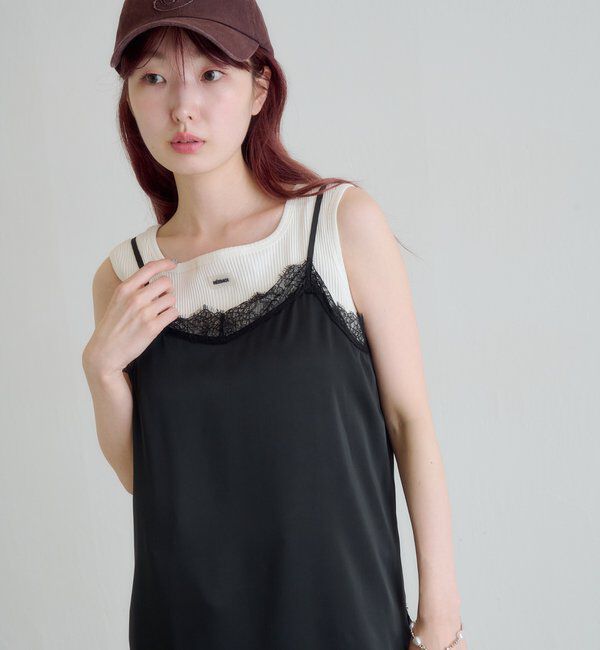  「レースサテンキャミ」|キャミソール|