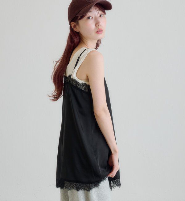  「レースサテンキャミ」|キャミソール|