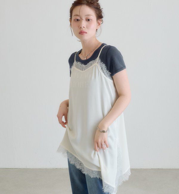  「レースサテンキャミ」|キャミソール|