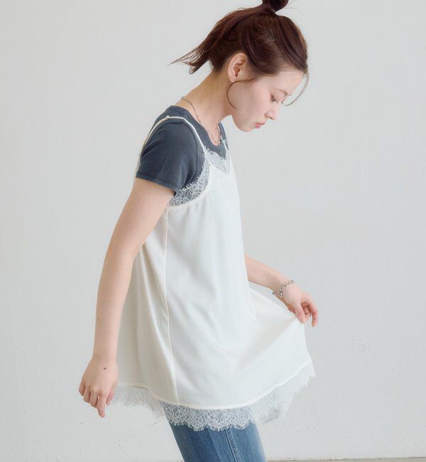  「レースサテンキャミ」|キャミソール|