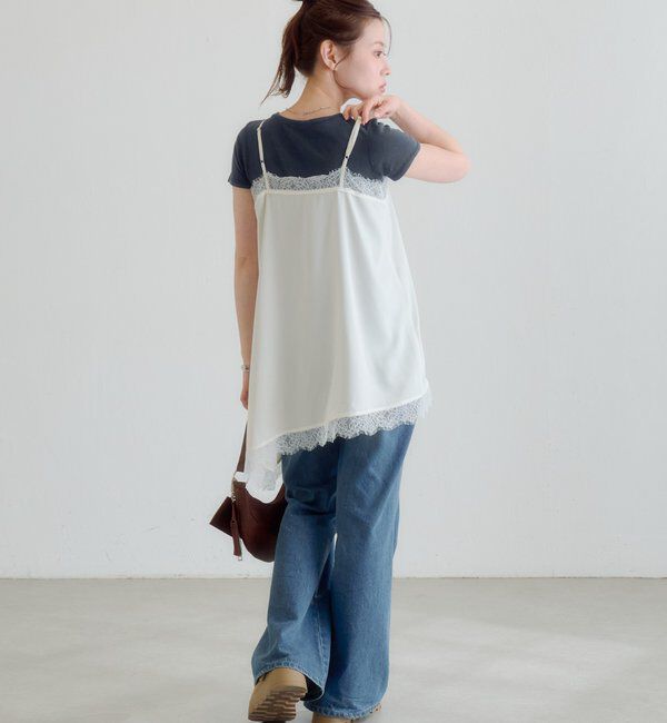  「レースサテンキャミ」|キャミソール|