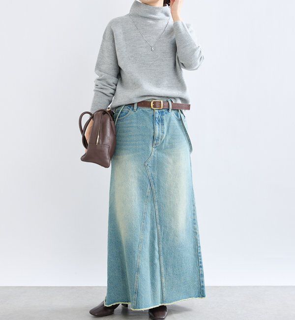 「【MONN.:.(モン)】LOOSE DENIM SKIRT」|スカート|