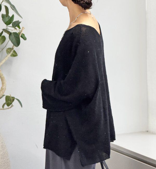  「【リニューアル】2wayスパングルシアーニット」|ニット・セーター|