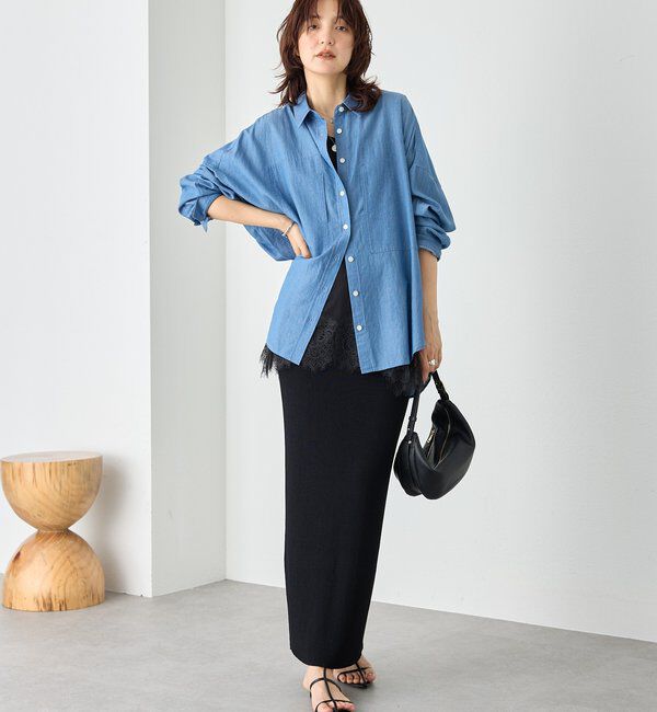  「【レース裾で映える】レースヘムタンクトップ」|キャミソール|