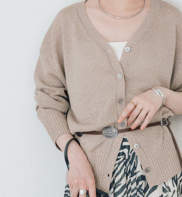  「予約【真夏まで活躍】ペーパーヤーンニットカーデ」|カーディガン|モカ