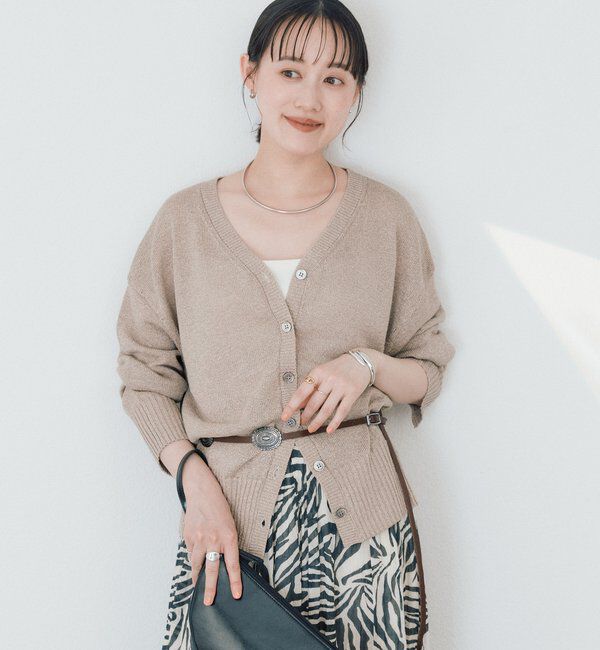  「予約【真夏まで活躍】ペーパーヤーンニットカーデ」|カーディガン|
