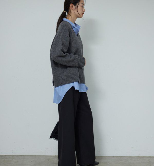  「【冬のお助けニット】メリノウールVニット」|ニット・セーター|