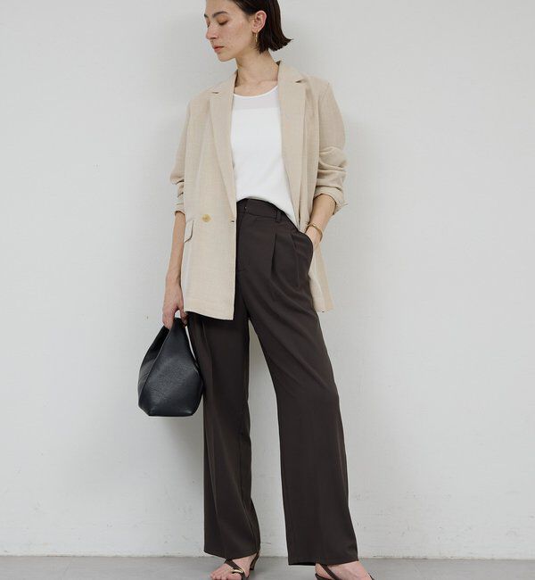  「【ガランテ名品】ライトジャージーワイドパンツ」|チノ|