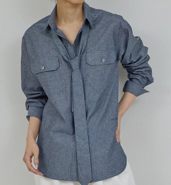  「【PEAS】タイ付きシャツ」|シャツ・ブラウス|