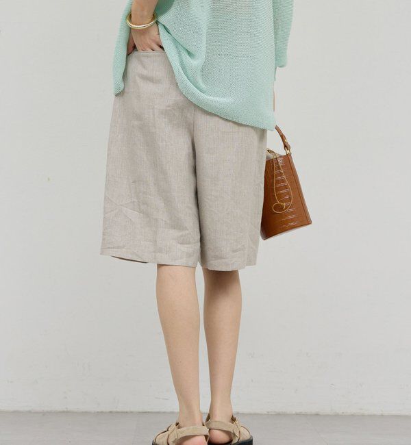  「【セットアップ対応】リネンハーフパンツ」|チノ|