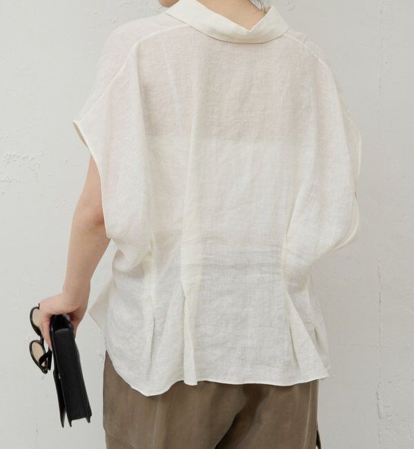  「【WEB限定】ハーフスリーブウエストシェイプシャツ」|シャツ・ブラウス|