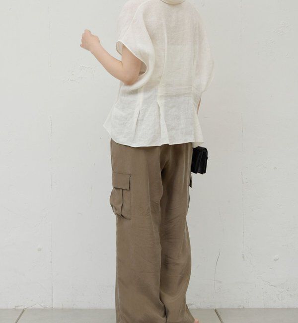  「【WEB限定】ハーフスリーブウエストシェイプシャツ」|シャツ・ブラウス|