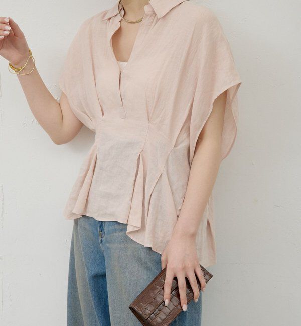  「【WEB限定】ハーフスリーブウエストシェイプシャツ」|シャツ・ブラウス|