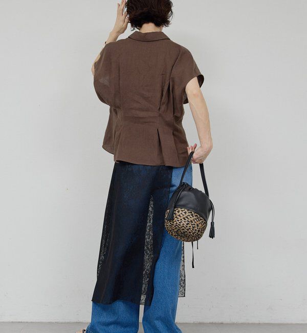  「【WEB限定】ハーフスリーブウエストシェイプシャツ」|シャツ・ブラウス|