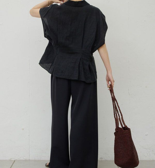  「【WEB限定】ハーフスリーブウエストシェイプシャツ」|シャツ・ブラウス|