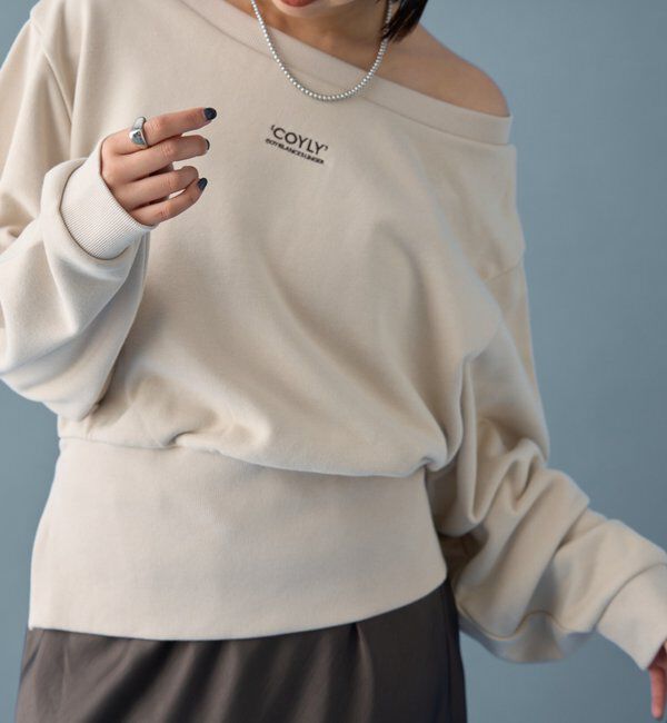  「オフショルスウェット」|Tシャツ・カットソー|ベージュ