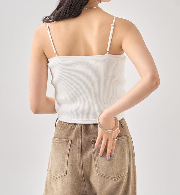  「パット付き ショートニットキャミソール」|キャミソール|