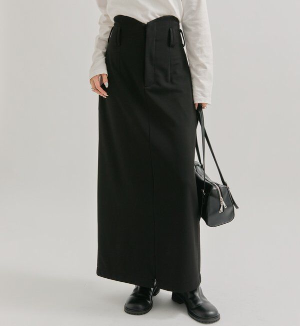  「WAVEフロントZIPスカート」|スカート|ブラック