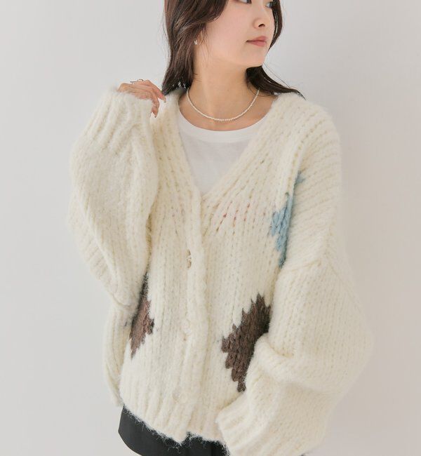  「ダイヤニットカーディガン」|カーディガン|