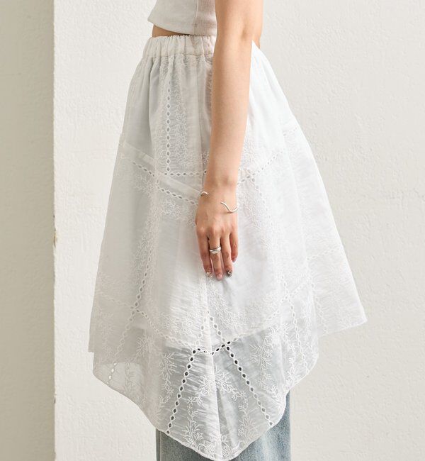 「エンブロイダリー ヘムスカート」|スカート|