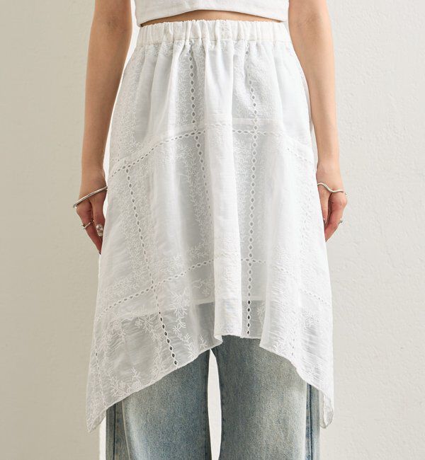  「エンブロイダリー ヘムスカート」|スカート|