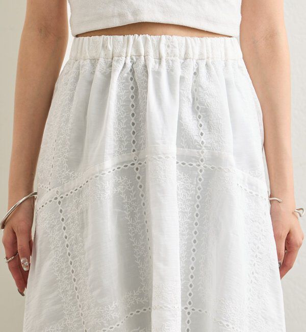 「エンブロイダリー ヘムスカート」|スカート|