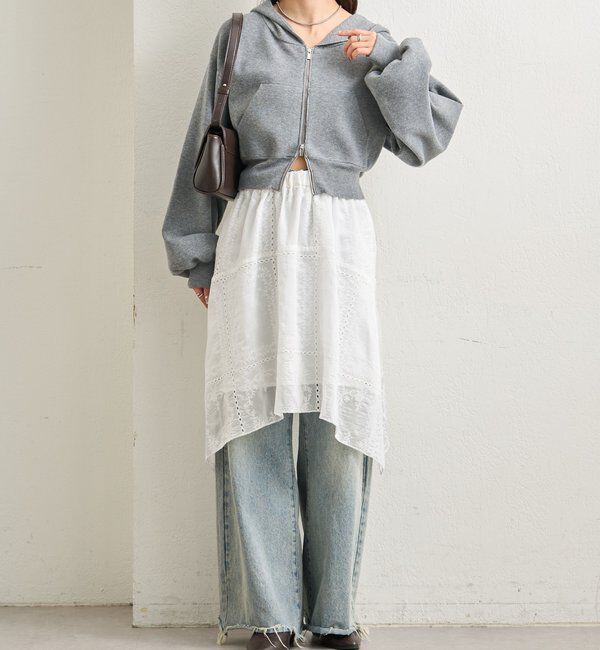  「エンブロイダリー ヘムスカート」|スカート|