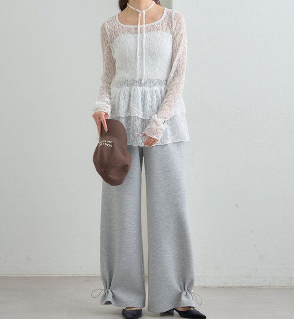  「裾ドロストスウェットパンツ」|チノ|