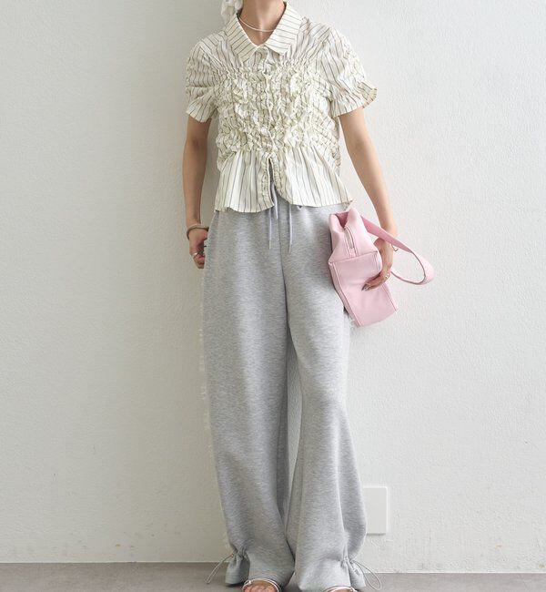  「裾ドロストスウェットパンツ」|チノ|