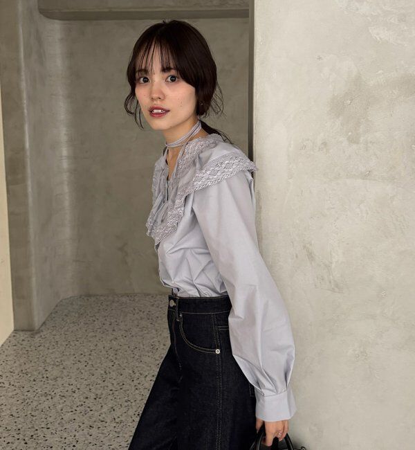  「【@lily.s_y企画】Vフリルシェイプブラウス」|シャツ・ブラウス|