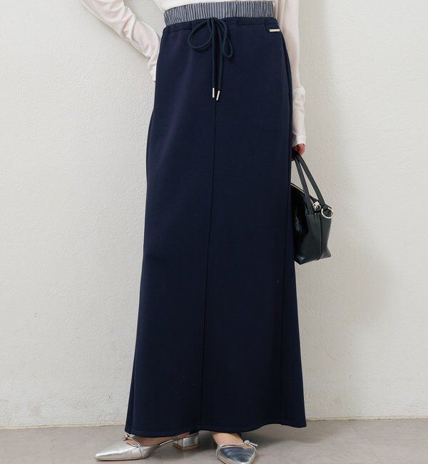  「Wベルトスウェットスカート」|スカート|ネイビー