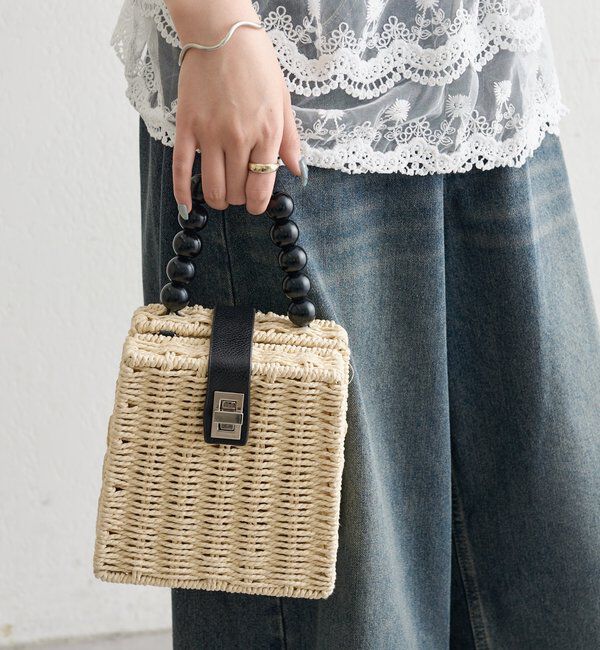  「ビーズハンドルかごBAG」|トートバッグ|