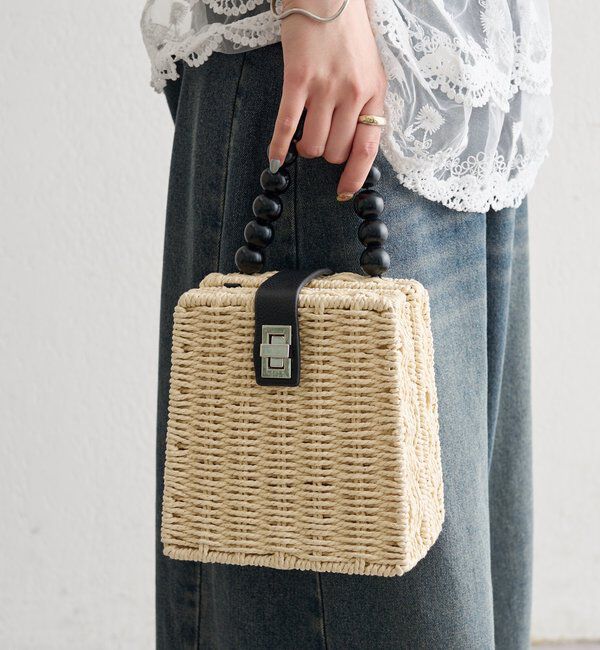  「ビーズハンドルかごBAG」|トートバッグ|