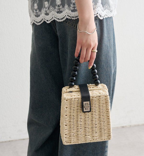  「ビーズハンドルかごBAG」|トートバッグ|