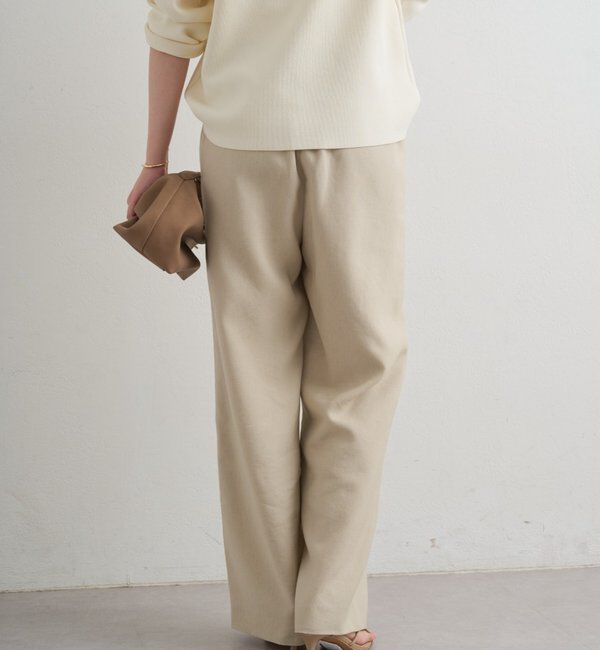  「麻調合繊タックパンツ」|チノ|