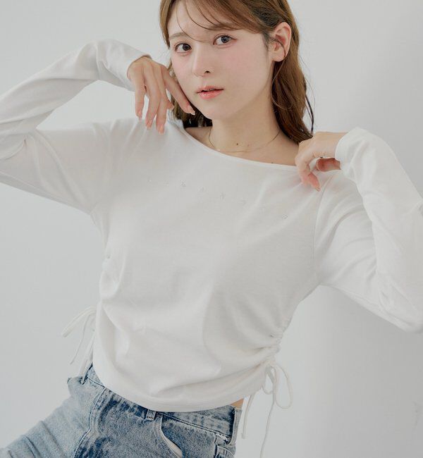  「ラインストーンロゴロンT」|Tシャツ・カットソー|