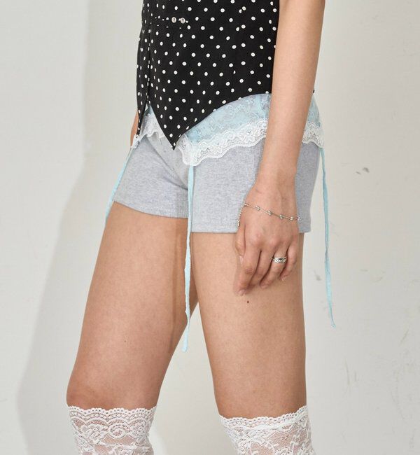  「【SLOPPY/スロッピー】リブショートパンツ」|チノ|