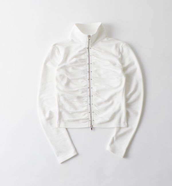  「スタッズジップギャザートップス」|Tシャツ・カットソー|