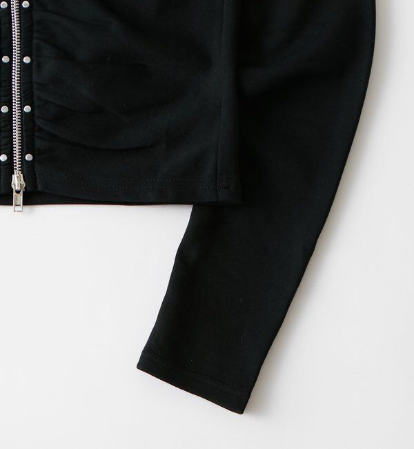  「スタッズジップギャザートップス」|Tシャツ・カットソー|