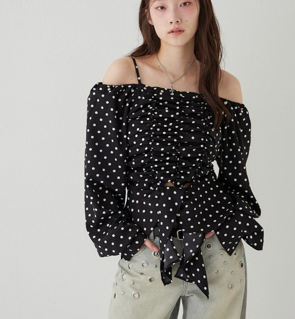  「イレヘムギャザーオフショルブラウス」|シャツ・ブラウス|