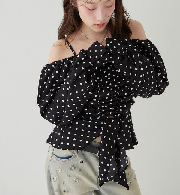  「イレヘムギャザーオフショルブラウス」|シャツ・ブラウス|