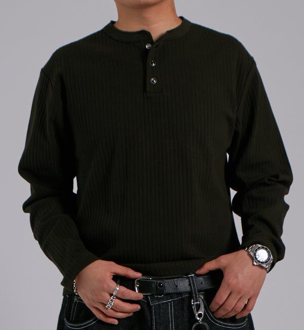  「【Sourcream】パール針抜きヘンリーL/S TEE」|Tシャツ・カットソー|