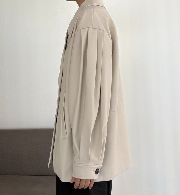  「【サイズ展開あり】レザーミドルコート」|その他|