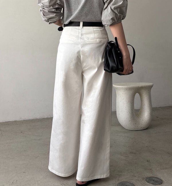  「【ウエスト調整可/低身長サイズあり】2タックチノパン」|チノ|