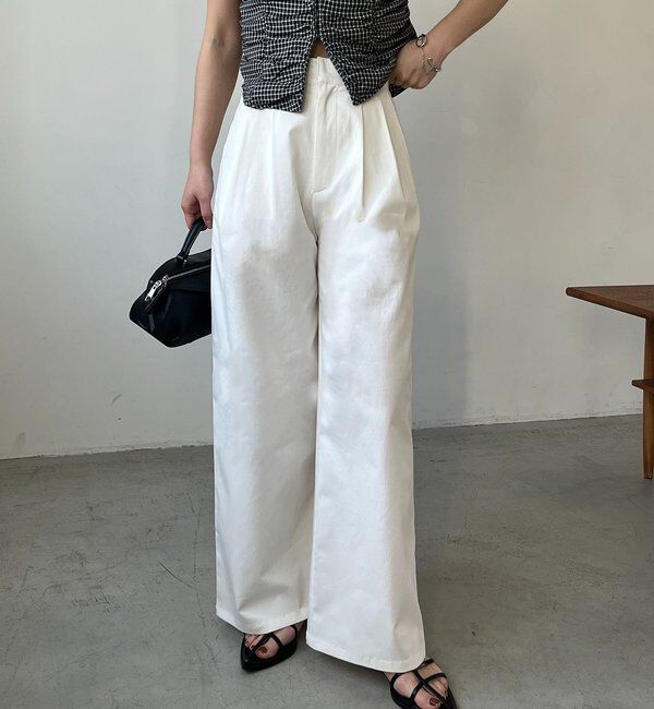  「【ウエスト調整可/低身長サイズあり】2タックチノパン」|チノ|