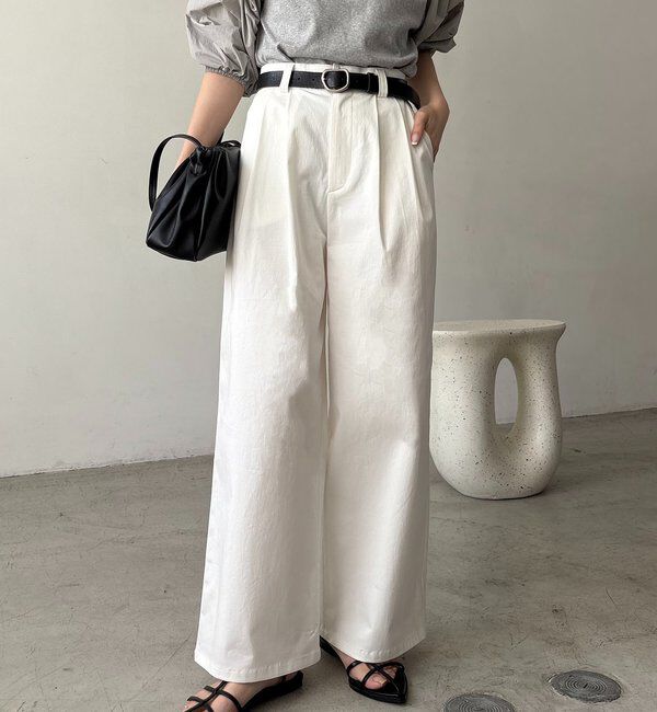  「【ウエスト調整可/低身長サイズあり】2タックチノパン」|チノ|