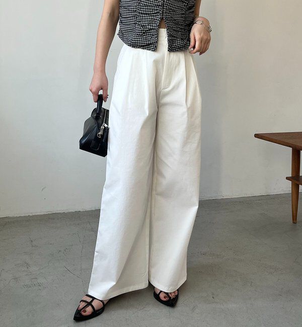  「【ウエスト調整可/低身長サイズあり】2タックチノパン」|チノ|