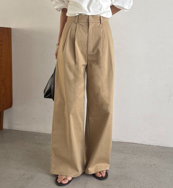  「【ウエスト調整可/低身長サイズあり】2タックチノパン」|チノ|